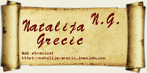 Natalija Grečić vizit kartica
